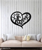 Couple's Heart Metal Sign