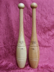 1lb White Oak Indian Clubs - Pair - Second Quality