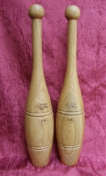 2lb Oak Indian Clubs - Pair - Second Quality