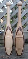 2lb Walnut/Maple Indian Clubs Pair