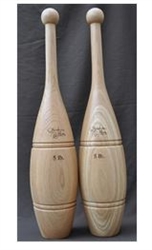 5lb White Oak Indian Clubs - Pair - Second Quality