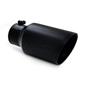 MBRP 4x6" Black Coated T-304 Stainless Steel Diesel Dual Wall Exhaust Tip Angle Cut