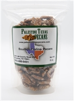 Bourbon flavored pecans, half kernels, texas pecans. light sugar coating