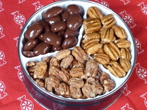 Trio Tin of Texas Pecan Halves at Palestine Texas Pecans