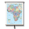 Africa Primary Classroom Wall Map on Roller w/ Backboard