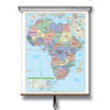 Africa Essential Classroom Wall Map on Roller w/ Backboard
