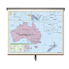 Australia Essential Classroom Wall Map on Roller w/ Backboard