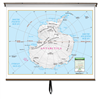 Antarctica Primary Classroom Wall Map on Roller w/ Backboard