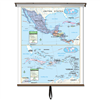Central America Primary Classroom Wall Map on Roller w/ Backboard