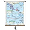 Central America Essential Classroom Wall Map on Roller w/ Backboard