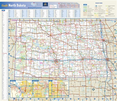 North Dakota State Wall Map by Globe Turner.