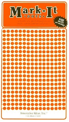 Medium 1/4 Removable Numbered 1-240 Mark-It Brand Dots for Maps, Reports or Projects - Black