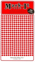 600 RED 1/8" map stick-on map dots