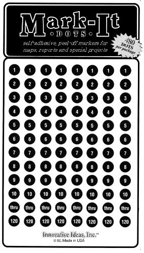 EK Sticko Sticker Numbers Dot Med Black 