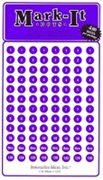 Stick-on Dots Medium 1/4" Numbered 1-240 PURPLE