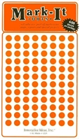 600 orange 1/4" map stick-on map dots