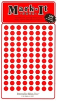 600 red 1/4" map stick-on map dots