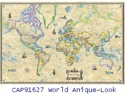 CAP91627 World Antique Wall Map