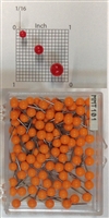 Orange, medium, round-head MAP PINS 100/box. 1/8" head and 5/16" shaft length.