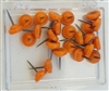 Orange numbered map pins by Moore Map Tack. 100/box. 1/4" head and 5/16" shaft length.
