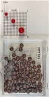 brown, medium, round-head MAP PINS 100/box. 1/8" head and 5/16" shaft length.