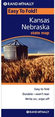 Kansas and Nebraska Easy To Fold map