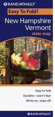 New Hampshire, Vermont Easy To Fold map