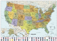 Classic United States with Flags by Globe Turner