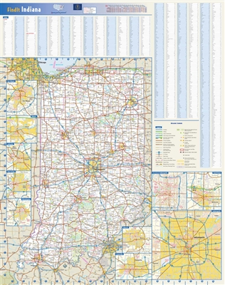 Indiana State Wall Map by Globe Turner