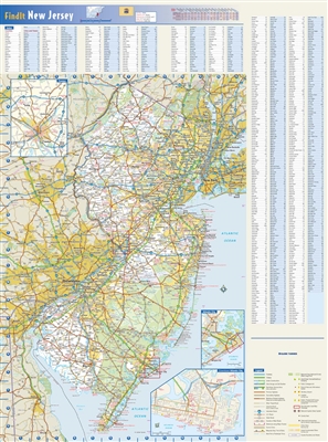 New Jersey State Wall Map by Globe Turner