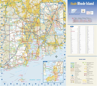 Rhode Island State Wall Map by Globe Turner.