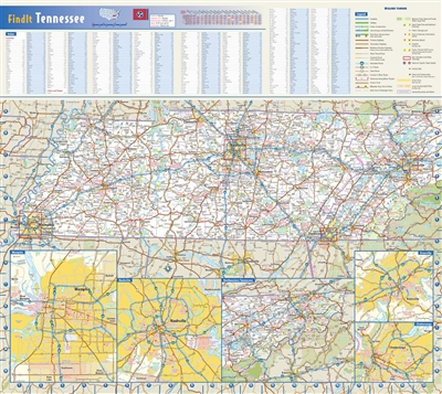 Tennessee  Wall Map by Globe Turner.