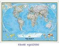 National Geographic political World Map 69 x 48