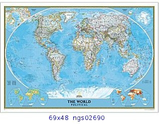 National Geographic political World Map 69 x 48