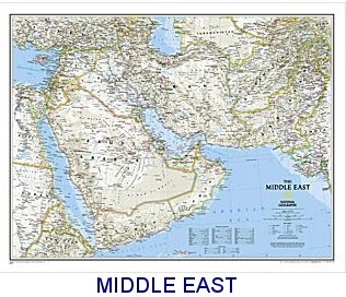 sale National Geographic Middle East political map
