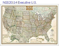 National Geographic U.S.Earth-toned Executive Map