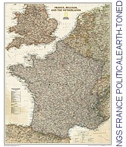 National Geographic map containing France, Belgium, The Netherlands, Luxembourg