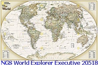 National Geographic World Explorer Executive Map 32 x 20