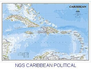 National Geographic Caribbean Political map