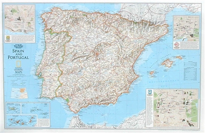 National Geographic Spain and Portugal Political map