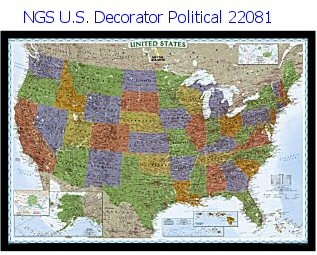 National Geographic U.S. Decorator Political Map