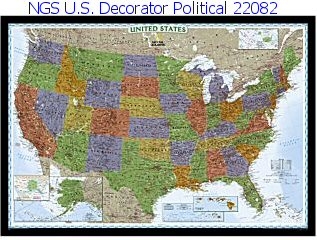 National Geographic U.S. Decorator Political Map sale