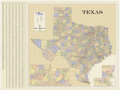 Texas Highway City County map