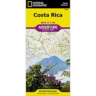 Costa Rica fold map national geographic adventure map