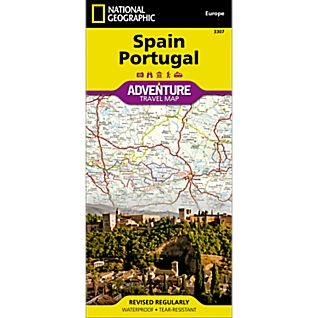 Spain Portugal fold map national geographic adventure map