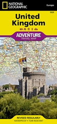 United Kingdom fold map national geographic adventure map