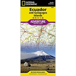 Equador Galapagos fold map national geographic adventure map