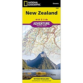 New Zealand fold map national geographic adventure map