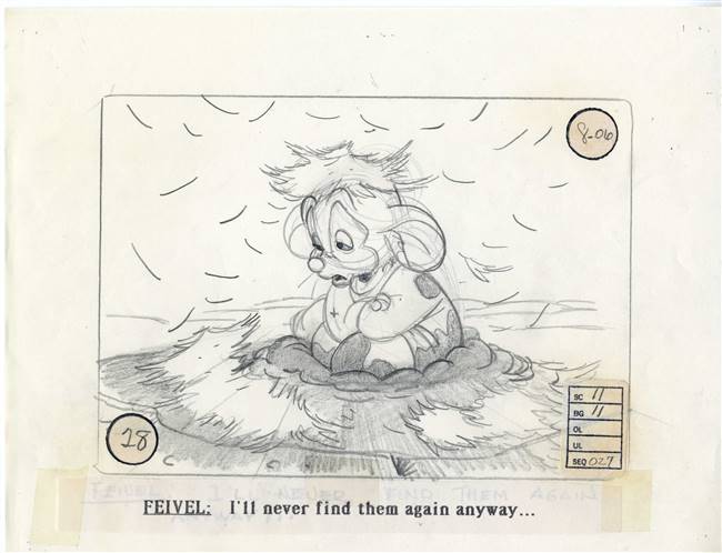 Original Storyboard of Fievel from American Tail (1986)