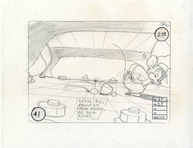 Original Storyboard of Fievel from American Tail (1986)